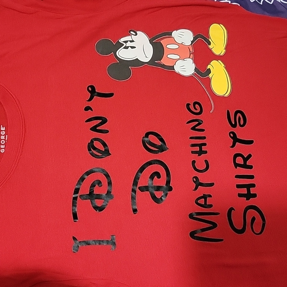 Matching Disney Mickey Mouse I don't do matching shirts mens shirt small - Picture 1 of 5